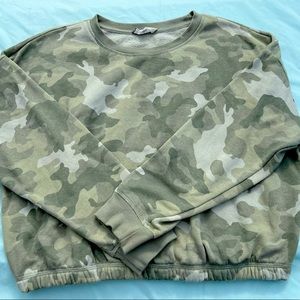 Hippie Rose Camouflage Long Sleeve Crop Top